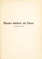 Cover image for M¿urs intimes du pass©♭