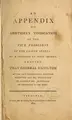 Cover image for An appendix to Aristides's vindication of the Vice President of the United States