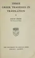 Cover image for Three Greek tragedies in translation