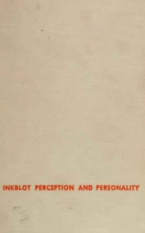 Inkblot perception and personality: Holtzman inkblot technique cover