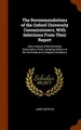 Cover image for The Recommendations of the Oxford University Commissioners, With Selections From Their Report
