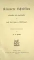 Cover image for Kleinere Schriften