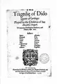 Cover image for The Tragedie of Dido Queene of Carthage