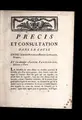 Cover image for Pre cis et consultation dans la cause entre Simon-Nicolas-Henri Linguet, ecuyer