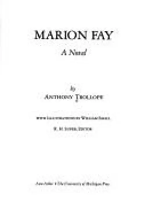 Marion Fay: a novel cover