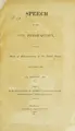 Cover image for Speech of the Hon. Josiah Quincy ...