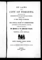 Cover image for By-laws of the city of Toronto