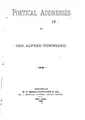 Cover image for Poetical Addresses of Geo. Alfred Townsend