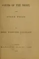 Cover image for Voices of the night, and other poems
