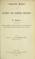 Cover image for Comparative progress of ancient and modern missions