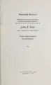 Cover image for Memorial services held in the Senate of the United States and the House of Representatives together with tributes presented in eulogy of John P. East, late a senator from North Carolina, Ninety-ninth Congress, second session