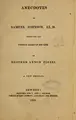 Cover image for Anecdotes of Samuel Johnson, LL. D.