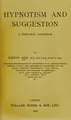 Cover image for Hypnotism and suggestion