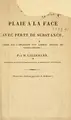 Cover image for Plaie à la face avec perte de substance