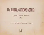 Cover image for The journal of Etienne Mercier