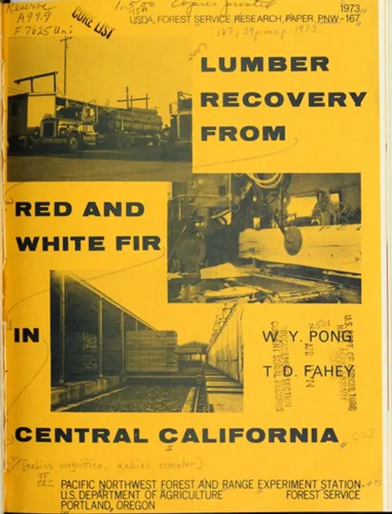 Lumber recovery from red and white fir in central California cover