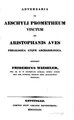 Cover image for Adversaria in Aeaschyli Prometheum vinctum et Aristophanis Aves philologica ...