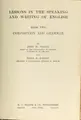 Cover image for Lessons in the speaking and writing of English...