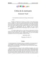 Cover image for Cri tica de la razo n pura