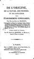 Cover image for De l'origine, de la nature, des progrés, et de l'influence des établissemens ...