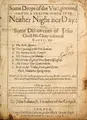 Cover image for Some drops of the viall powred out in a season when it is neither night nor day