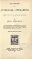 Cover image for Handbook of universal literature from the best and latest authorities.
