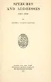 Cover image for Speeches and addresses, 1884-1909