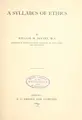 Cover image for A syllabus of ethics