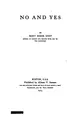 Cover image for NO AND YES