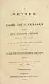 Cover image for A letter from the Earl of Carlisle to the Rev. M. Vernon ... on ... a bill for establishing regulations for the sale of poisonous drugs, etc., presented to the House of Commons, May 1819
