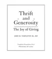 Cover image for Thrift &amp; Generosity