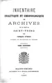Cover image for Inventaire analytique et chronologique des archives de la ville de Saint-Trond