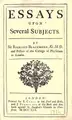 Cover image for Essays upon several subjects.
