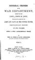 Cover image for General orders of the War department, embracing the years 1861, 1862 & 1863.