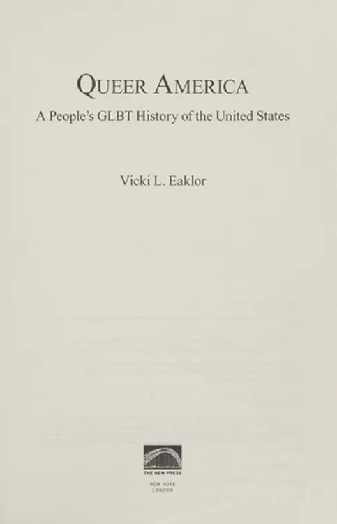 Queer America: a people's GLBT history of the United States cover