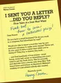 Cover image for I Sent You a Letter... Did You Reply?