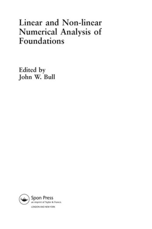 Linear and non linear numerical analysis of foundations cover