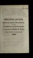 Cover image for Discours du roi, de M. le garde des sceaux, et de M. le directeur ge ne ral des finances, a l'ouverture de l'Assemble e des notables, tenue a   Versailles le 6 novembre 1788