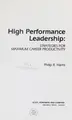 Cover image for High performance leadership