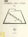 Cover image for Final environmental impact statement