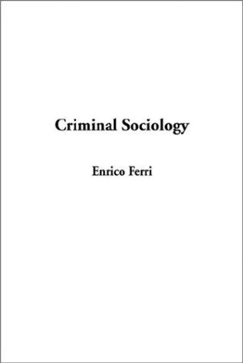 Criminal Sociology cover