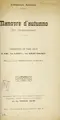 Cover image for Manovre d'autunno