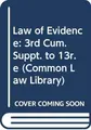 Cover image for Law of Evidence (Common Law Library S.)