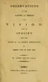 Cover image for Observations on the nature and theory of vision