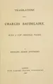 Cover image for Translations from Charles Baudelaire, with a few original poems