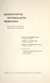 Cover image for Quantitative naturalistic research