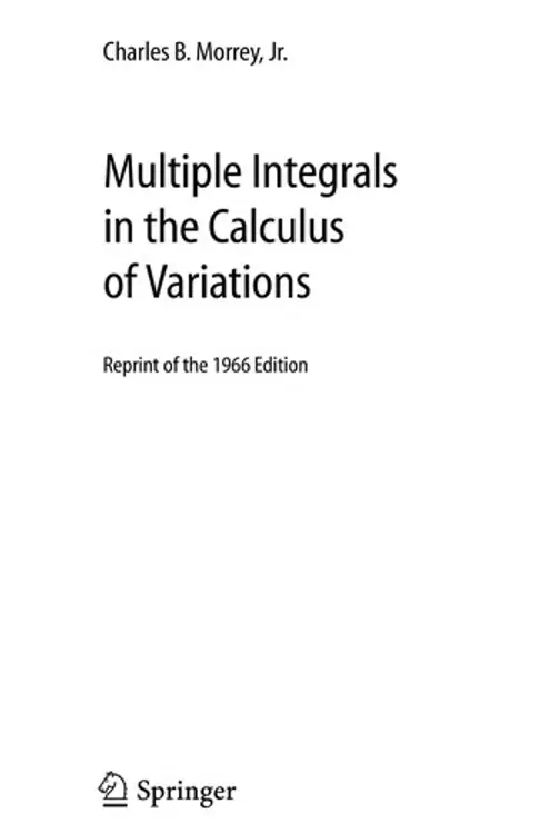 Multiple Integrals in the Calculus of Variations cover