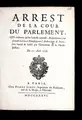 Cover image for Arrest de la Cour du Parlement
