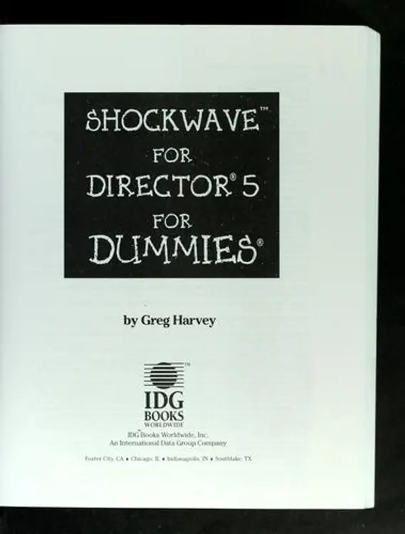 Shockwave for Director 5 for dummies cover