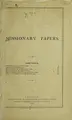 Cover image for Missionary papers